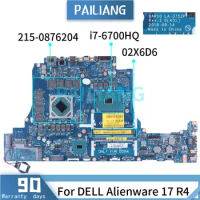 For DELL Alienware 17 R4 15 R6 i7-6700HQ Laptop Motherboard LA-D752P 02X6D6 SR2FQ 215-0876204 DDR4 Notebook Mainboard