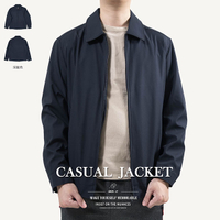 休閒外套 薄外套 有領外套 夾克外套 薄內裡外套 Casual Jackets (312-8126-08)深藍色 L XL 2L (胸圍46~50英吋117~127公分) 男 [實體店面保障] sun-e
