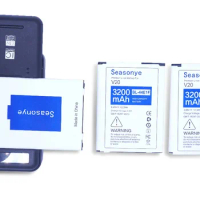 Seasonye 3x 3200mAh / 12.3Wh BL-44E1F / BL44E1F / BL 44E1F Phone Replacement Battery + Universal Charger For LG V20 H990 F800