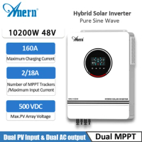 Anern 10.2KW Hybrid Inverter Off Grid Inverter 48v on Grid Solar Inverter Pure Sine Wave Bulit In 16