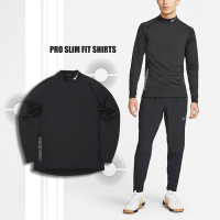 Nike 長袖上衣 Pro Slim Fit Shirts 男款 黑 舒適 修身 運動 小高領 DQ6608-010