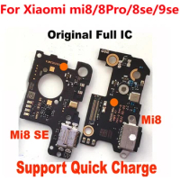 Original Full IC Mi 8 MI8 Pro Quick Charging Port Board For Xiaomi MI 8 SE 9se Flex Cable Connector Charger board Microphone Mic
