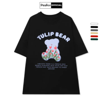 COD Áo Thun Nữ, Áo Phông Unisex By PEABOO Mã TN TulipBear Chất Cotton Thoáng Mát Form Rộng Tay Lỡ Ch