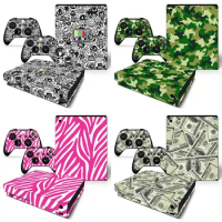 Green Camo protective skin sticker for Xbox one X console and conctroller