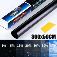 1Roll 50x3m Solar UV Protection Window Tint Film Sun Shade Scratch Resistant Glass Sticker Black Heat UV Block Car Foils