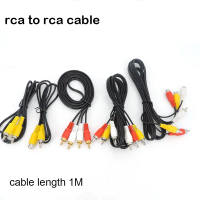 Kabel Video Audio, Panjang 1m, Jenis RCA, Palam Bicu Lelaki ke 2 3 RCA, Stereo ke 2RCA, 3RCA Soket, 