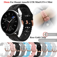 Lace Silicone 20mm Strap For Huami Amazfit GTR mini/42mm/Amazfit Bip 3/U Pro Watchband Bracelet For Amazfit GTS 4 mini GTS 3 2e