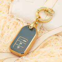 TPU Car Remote Key Case Cover Shell Keychain Keyring For Honda Civic City Vezel Accord HR-V CRV Polit Jazz Jade Crider Odyssey