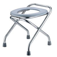Thickened Portable Toilet - Ideal for Camping Pregnant Women Foldable Adult Commode Lightweight Stainless Steel Chair