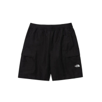 【The North Face 官方旗艦】北面男款黑色DWR防潑水彈力褲腰寬鬆短褲｜87UZJK3