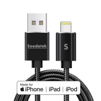 【Soodatek】USB2.0 A 對 lightning 充電傳輸線(2m)
