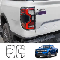 ABS Carbon Fiber Taillight Decoration Frame Cover Sticker Ford Ranger 2023 Car Exterior Accessories
