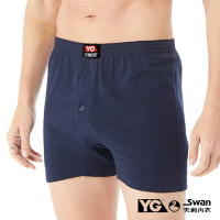 YG天鵝內衣 吸濕速乾彈性素面寬鬆四角褲-單件-丈青