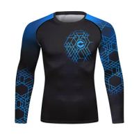 Men's Compression Sports Shirt Men Athletic Comfortable Long Sleeves Tshirt for Sports Workout（22434）
