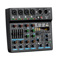 OEM M6 Professional 6 channel Mini USB Audio Mixer Portable 6 Channel DJ Controller/Audio Console Mixer