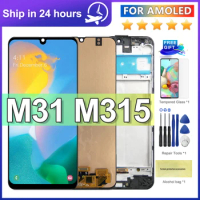 Tested For AMOLED For Samsung M31 LCD M315 M315F SM-M315F LCD Display Touch Screen Digitizer Replacement
