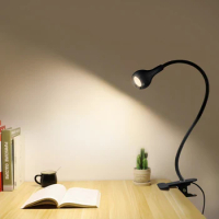 Flexible Table Lamp USB Power Lamp Reading Book Light With Holder Clip Study Reading Lamps Bedside Table Bedroom Decor Nightlamp