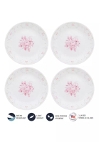 Corelle Corelle 4 Pcs Vitrelle Tempered Glass Luncheon Plate - Blooming Pink