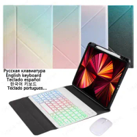 Backlit Keyboard for Funda iPad 9th Generation Hoesje Gradient Rainbow Cover for iPad Pro 10.5 Case Air 3 9th 8th 7th Gen 10 2''