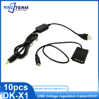 10pcs USB Voltage Regulation Cable + BX1 NP-BX1 Dummy Battery DK X1 DKX1 DK-X1 DC Coupler for Sony DSC RX1 RX1R RX100 II III VI