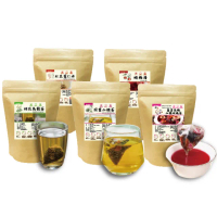 【DING CAO 鼎草】水噹噹茶選3袋(各十入;荷葉山楂10g/桑葚烏梅山楂茶7g/紅豆薏仁5g/酸梅湯10g/桂花烏龍3g)