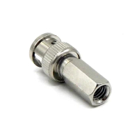 2/10pcs Bnc Male To Hexagonal Rf Coaxial Connector Cable Adapters For Cctv Ip Camera Security System