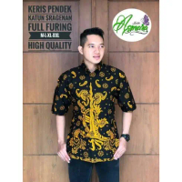 KERIS ASMARA BAJU KEMEJA BATIK PRIA SOLO LENGAN PANJANG PENDEK LAPIS FURING ATASAN PREMIUM MODERN Ka