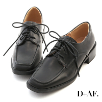 D+AF 紳士態度．方頭綁帶木紋跟德比鞋＊黑