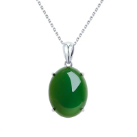 【BRILLMOND JEWELRY】17MM 頂級完美天然和闐碧玉墜(翠綠無黑點)