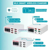 WLX-896 896P 899 Smart Charger 6 Multi Port Usb Charger Digital Display 40W 87W Fast Charging Semua 