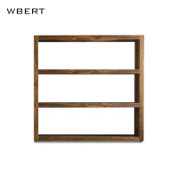 Wbert Italian Luxury Modular Living Room Study Room Floor-to-ceiling Wall-mounted Storage Shelf Solid Wood Bookshelf Tv Stands