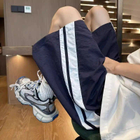 (COD) Plus Size 150kg Quick-Dry Color-Block Sports  for Men and Women, Summer High-Waisted Casual Lo