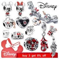 HEROCROSS Disney Charm Mickey Minnie Bead 925 Silver Cartoon Winnie The Pooh Pendant Fit Original Pandora Bracelet Women Jewelry