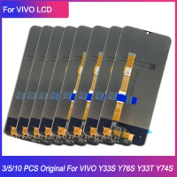 3/5/10 Piece/lot Original For VIVO Y33S LCD Display Touch Screen Digitizer For VIVO Y33s Y76s Y76 5g Y74s Y33t Y21t LCD Screen