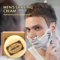 Shaving Cream Men's Mustache Shaving Soap Facial Care Goat Milk Beard Shaving Cream Beard Removal 100g TSLM1