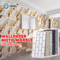 Wallpaper Foam Stiker Dinding Marmer Pvc 30 x 60 Cm Sticker Dinding Motif Marble ( 5 Lembar )