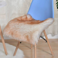【JEN】仿澳洲羊毛方形椅墊坐墊沙發墊地毯地墊50*50cm-白色黃尖