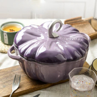 Pumpkin Cooking Pot Enameled Cast Iron Cookware Stew Pots Multifunctional Pot Household Induction Cooker Common Fish Cake Pots