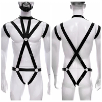 Male Sexy Elastic Adjustable Full Cage Lingerie Punk Bondage Body Harness Set Feitish Gay Party Rave Nightclub Costume Chest