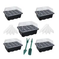 Seed Strater Box Hydroponics Plant Growing System Germination Box With Dome Base Drainage Holes Greenhouse Growing Trays