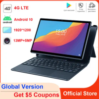 Nenmone Cheap Tablet Android 10 4G LTE 2 In 1 Tablet Laptop 10.1" With Keyboard 1920*1200 2K FHD Resolution 13MP+5MP Camera