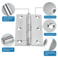 10pcs Hardware Stainless Steel Hinges Door Connector Drawer 6 Mounting Holes Durable Furniture Bookcase Win-dow Cabinet Home