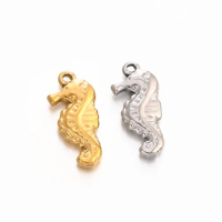 3Pcs Ocean Sea Horse Charms Stainless Steel Diy Charm Summer Seaside Animal Pendant Handmade Earring Necklace for Jewelry Making