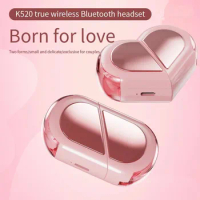 New K520 Headset Creative Love Couple Earbuds with Rotatable and Deformable Bluetooth Earphones TWS 5.3 Wireless Sport Headphone