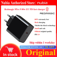 80W Eu Plug Nubia RedMagic GaN5 Quick Charger 100W 120W Dao Feng Power Charger Adapter Triple-Ports 65W Date Cable for Nubia