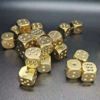 Solid brass dice toys, handmade, polished, barware, creative gifts, mahjong dice, activity dice, dec