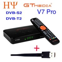 GTMEDIA V7 Pro DVB-S2 S2X T2 Set Top Box Satellite TV Receiver Upgrade CA Card Slot USB WiFi Satellite Receiver