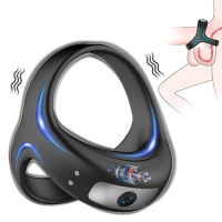 JIUAI Vibrator Penis Cock Ring Delay Ejaculation Cockring Sexy Toys For Men 10 Speeds Couple Rings Penisring Toys For Adults 18