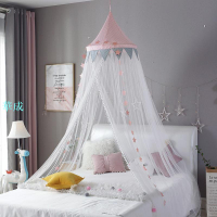 嬰兒室兒童蚊帳床簾天篷圓形嬰兒床裝飾