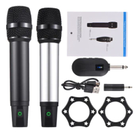 Professional UHF Wireless Microphone System with Handheld Cordless Microphone &amp; Receiver Rechargeable Mic 16 Channels